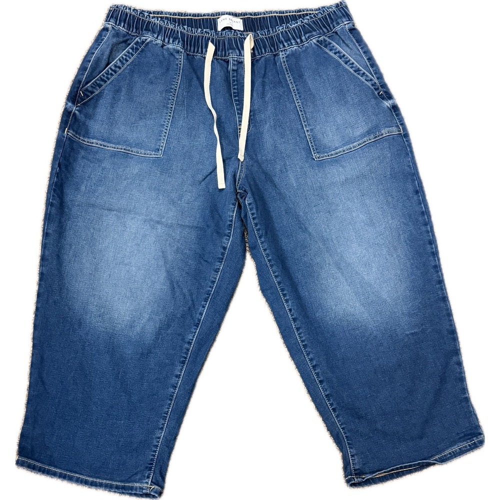 Lane Bryant Womens Plus Size 20 High Rise Pull On Capri Jeans Blue Medium Wash